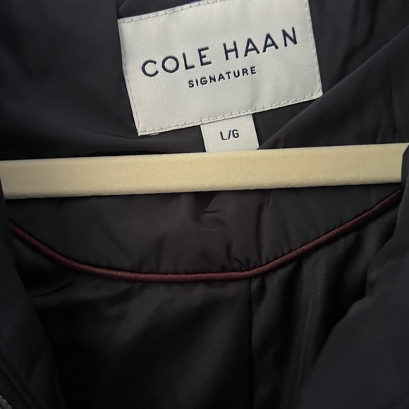 New Women's 40" Signature Hooded Taffeta Down Coat in Navy Size Large - Picture 5 of 7